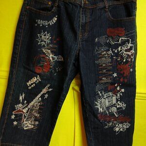 RockerStar - Rocker Ladies Capri Jeans By Goddess Size 11 Worn 3 times NWOT